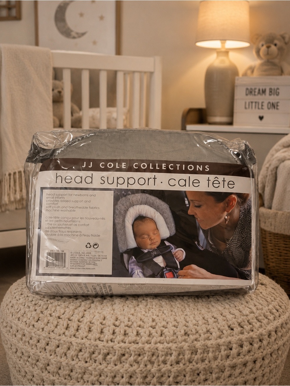 JJ Cole Infant Head Support | Gray Cream Car Seat Insert | New in Package